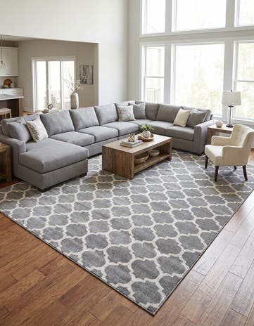 Dark Gray Lattice Rug