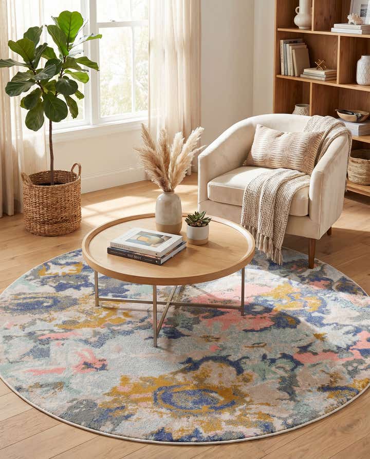 5' x 5' Lotus Round Rug