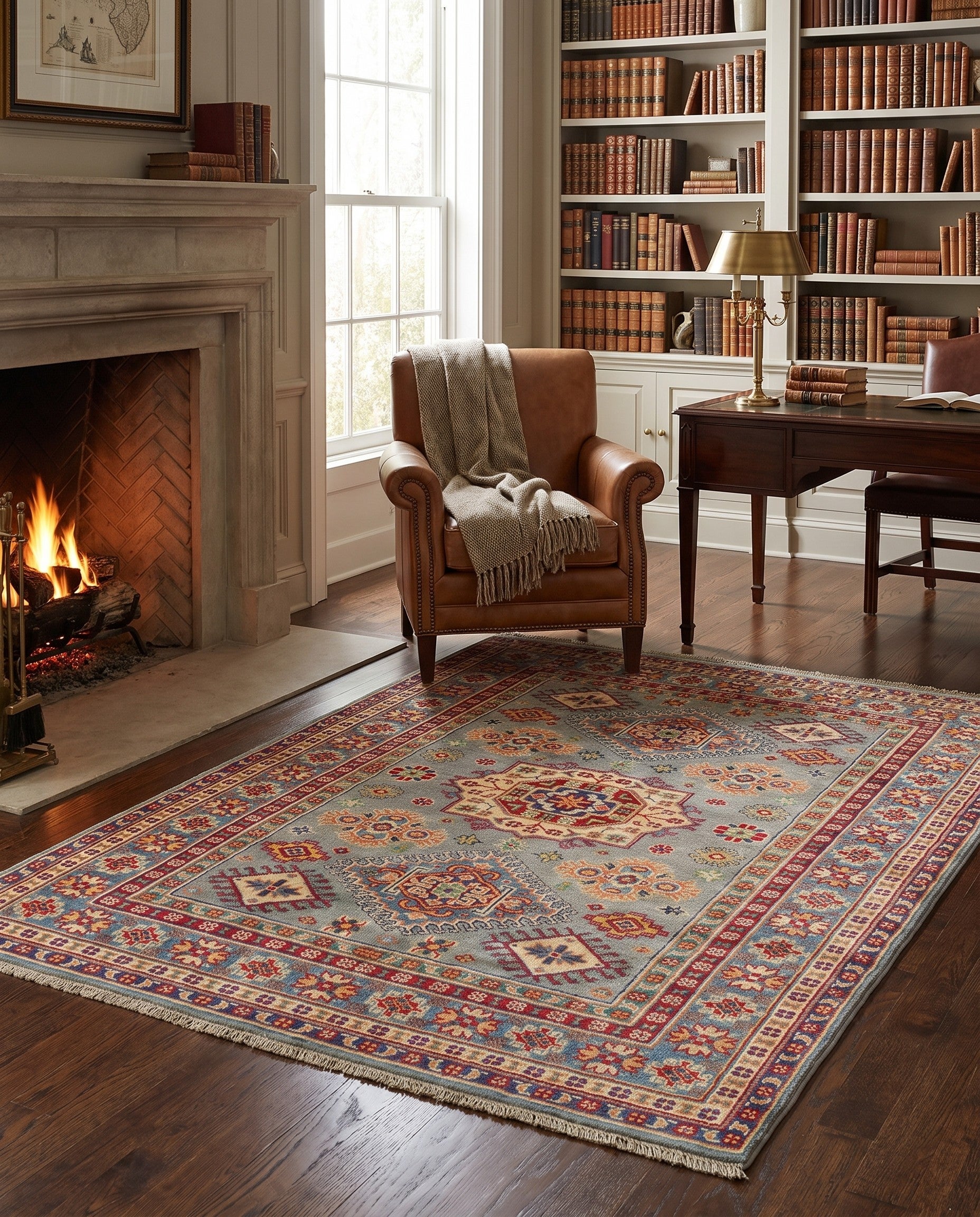 4' 2 x 5' 11 Hand Knotted Kazak Rug