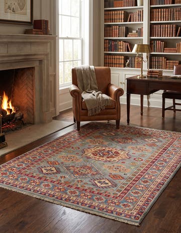 4' 2 x 5' 11 Hand Knotted Kazak Rug