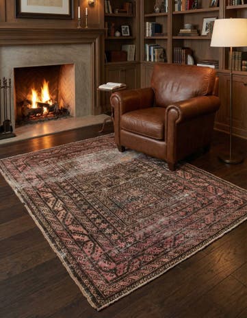 3' 9 x 5' 2 Hand Knotted Ultra Vintage Persian Wool Rug