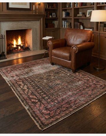 3' 9 x 5' 2 Hand Knotted Ultra Vintage Persian Wool Rug