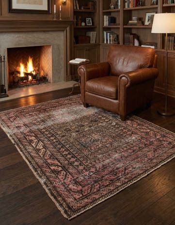 3' 9 x 5' 2 Hand Knotted Ultra Vintage Persian Wool Rug