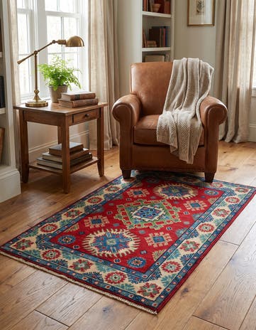 2' 8 x 4' 3 Hand Knotted Kazak Rug