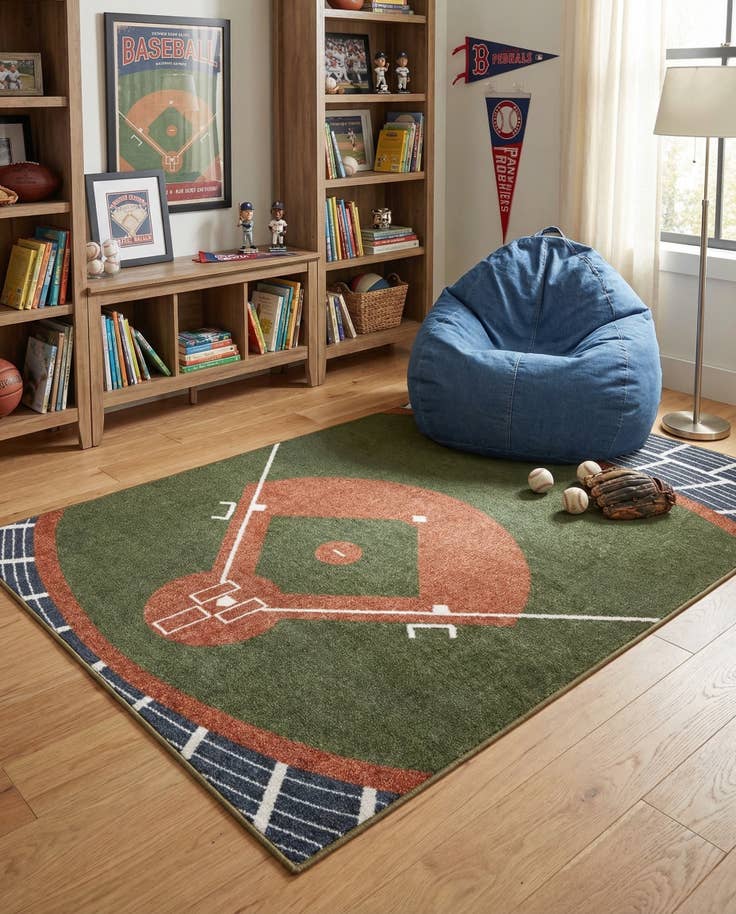 Detail image of 4' x 6' Sports Washable Rug
