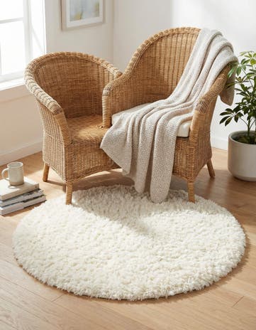 Pearl Infinity Shag Round Rug