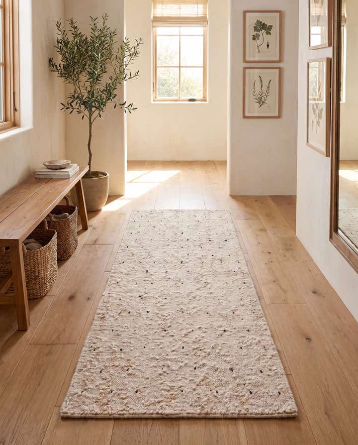 95cm x 245cm Hand Knotted Moroccan Wool Runner Rug