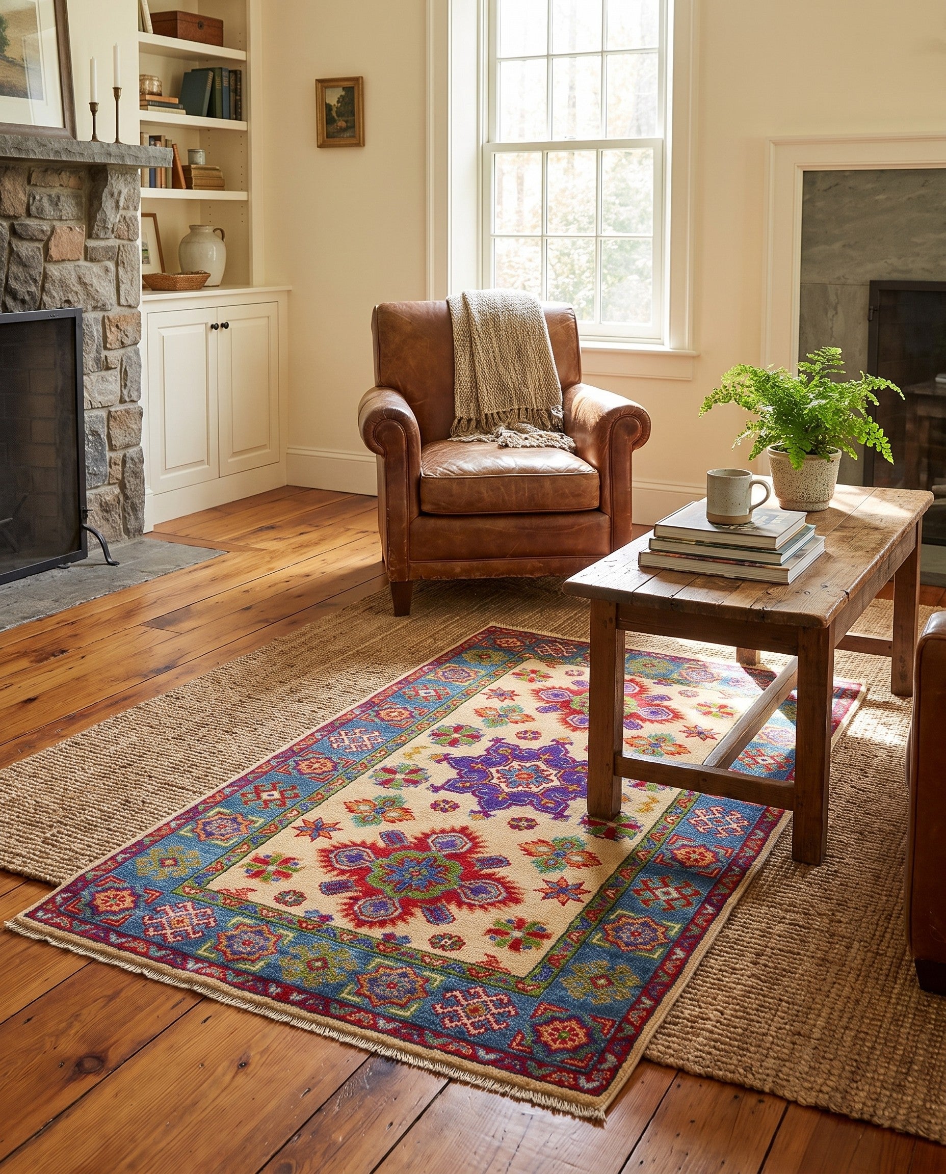 2' 7 x 4' 2 Hand Knotted Kazak Rug