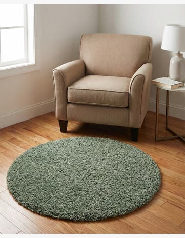 Sage Zermatt Shag Round Rug