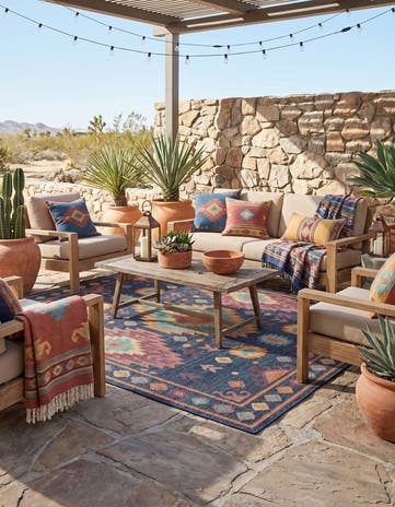 7' 10 x 7' 10 Easy-Clean Baja Indoor / Outdoor Square Rug