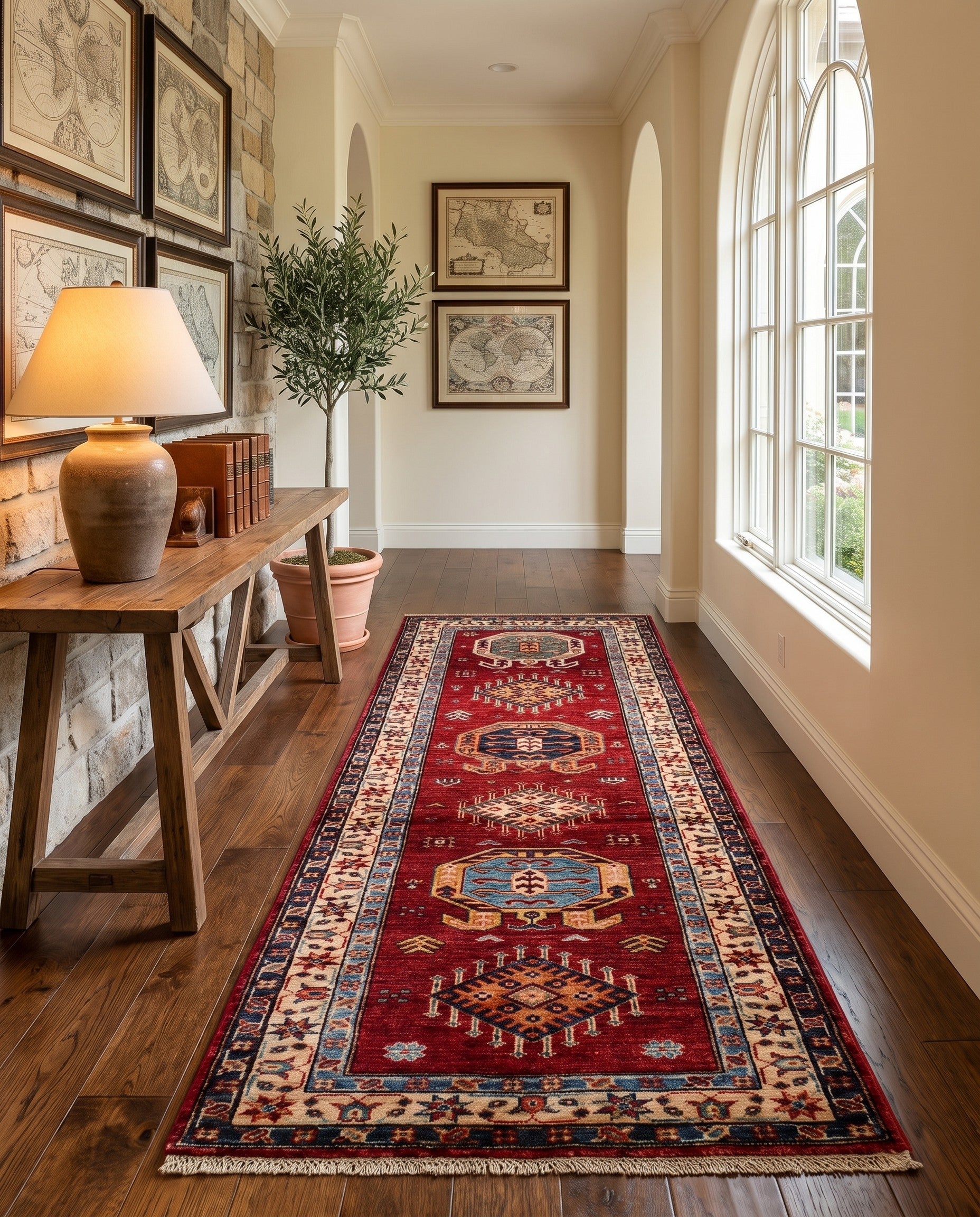 2' 6 x 6' 10 Hand Knotted Kazak Runner Rug