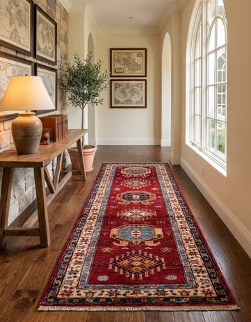 2' 6 x 6' 10 Hand Knotted Kazak Runner Rug