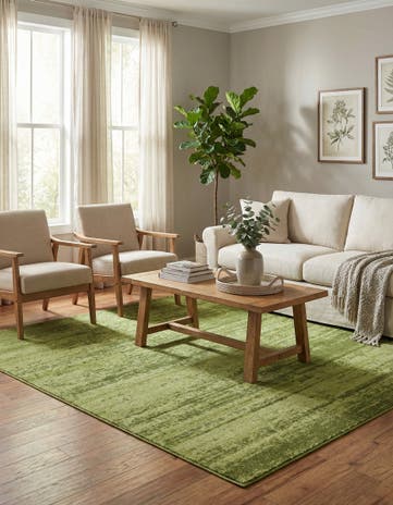 Green Angelica Square Rug