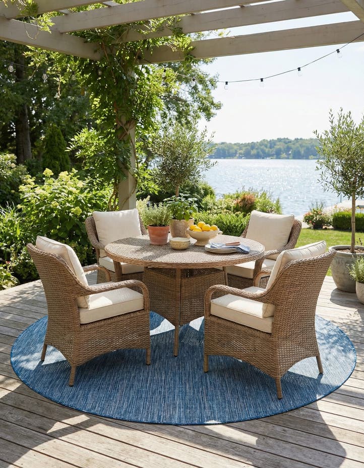 6' x 6' Easy-Clean Solid Indoor / Outdoor ...