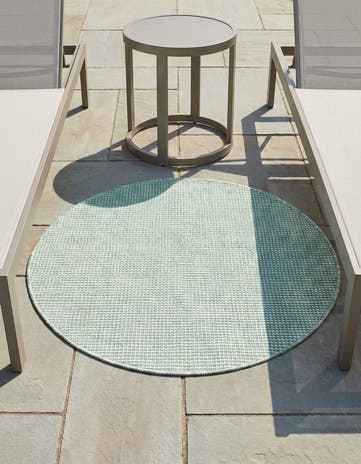 Palm Green Easy-Clean Jill Zarin Palm Springs Indoor / Outdoor Round Rug