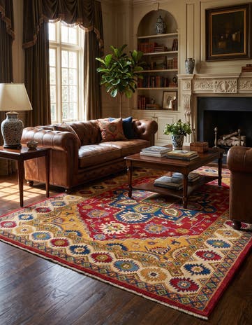 6' 9 x 9' 8 Hand Knotted Kazak Rug