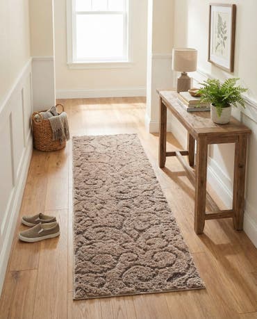  2' x 6' 7 Botanical Shag Runner Rug