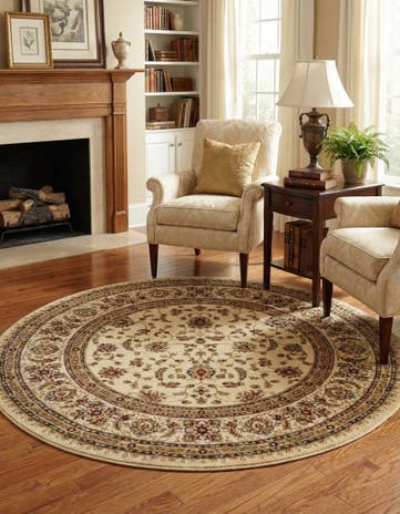 Cream Aditi Round Rug