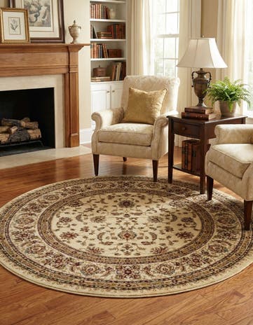 Cream Aditi Round Rug