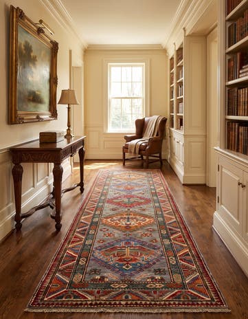 2' 9 x 8' 10 Hand Knotted Kazak Runner Rug