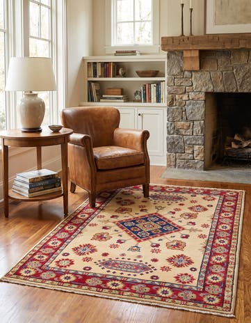 3' 4 x 5' 1 Hand Knotted Kazak Rug