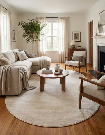 Ivory Finsbury Oval Rug