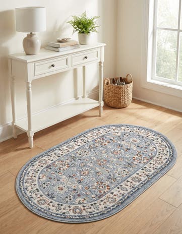 Aqua Blue Charlotte Oval Rug