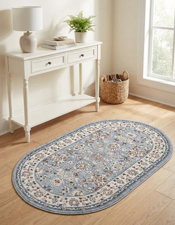 Aqua Blue Charlotte Oval Rug