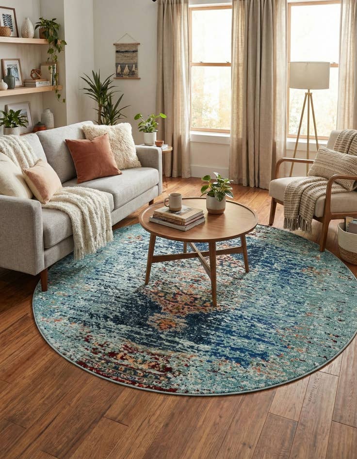 Detail image of 6' x 6' Washable Arte Round Rug
