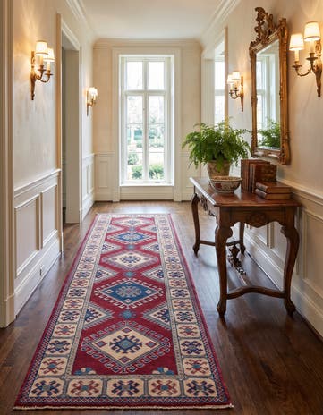 2' 8 x 9' 4 Hand Knotted Kazak Runner Rug