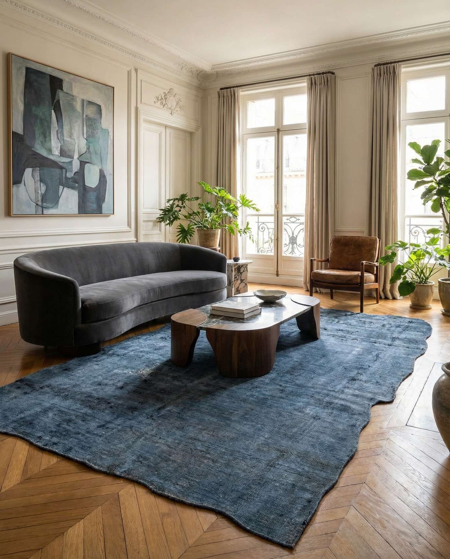 5' 9 x 8' 7 Hand Knotted Ultra Vintage Persian Wool Rug