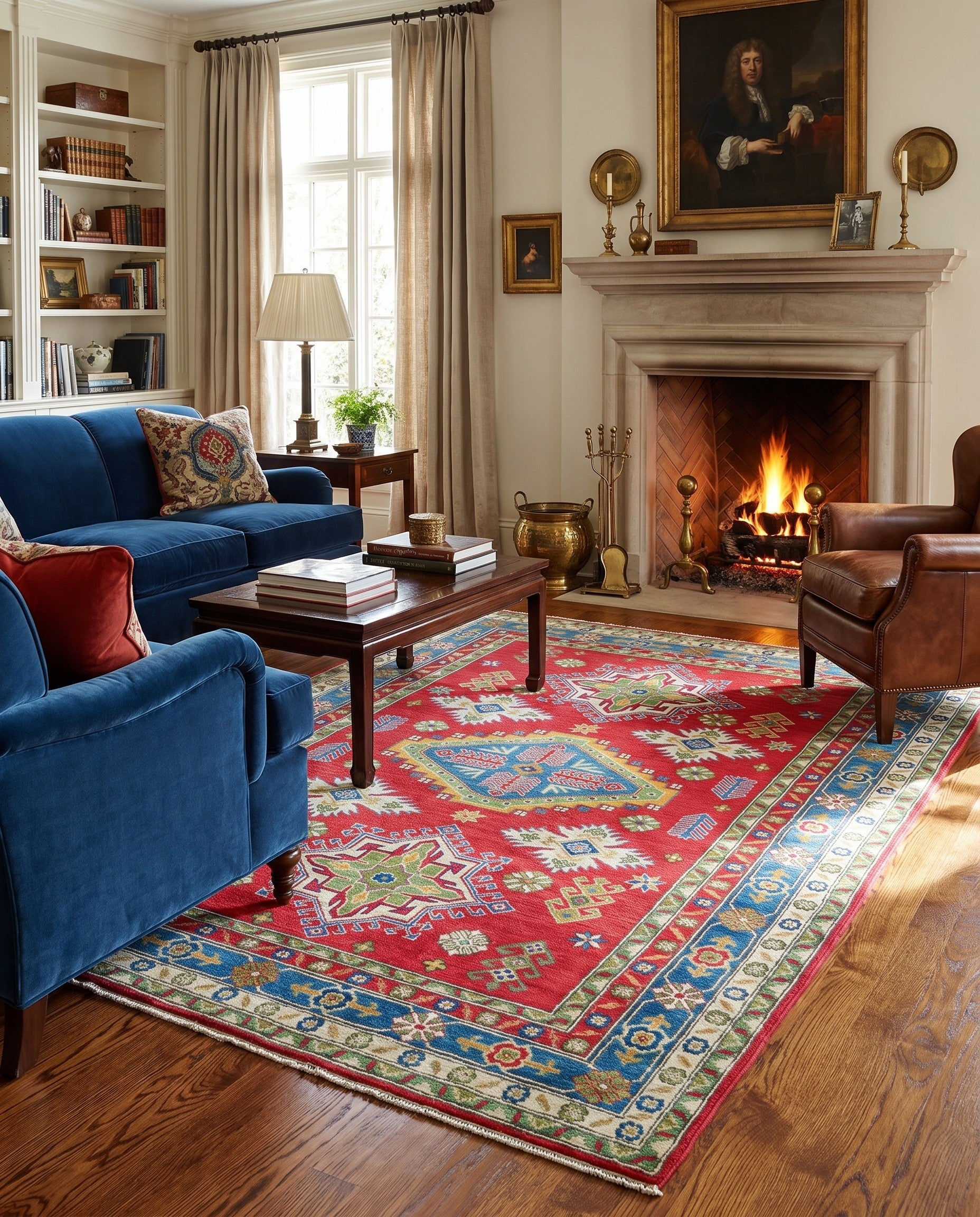 5' 11 x 9' 4 Hand Knotted Kazak Rug