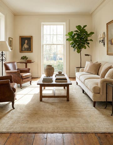 8' x 9' 10 Hand Knotted Oushak Wool Rug
