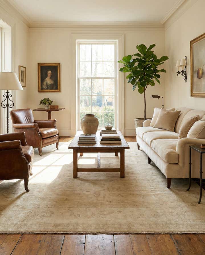 8' x 9' 10 Hand Knotted Oushak Wool Rug