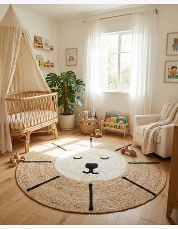 7' 10 x 7' 10 Kids Braided Jute Round Rug
