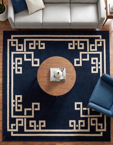 Dark Blue Hera Square Rug