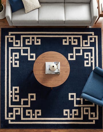 Dark Blue Hera Square Rug