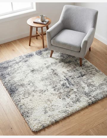 Pebble Gray Soft Touch Shag Square Rug