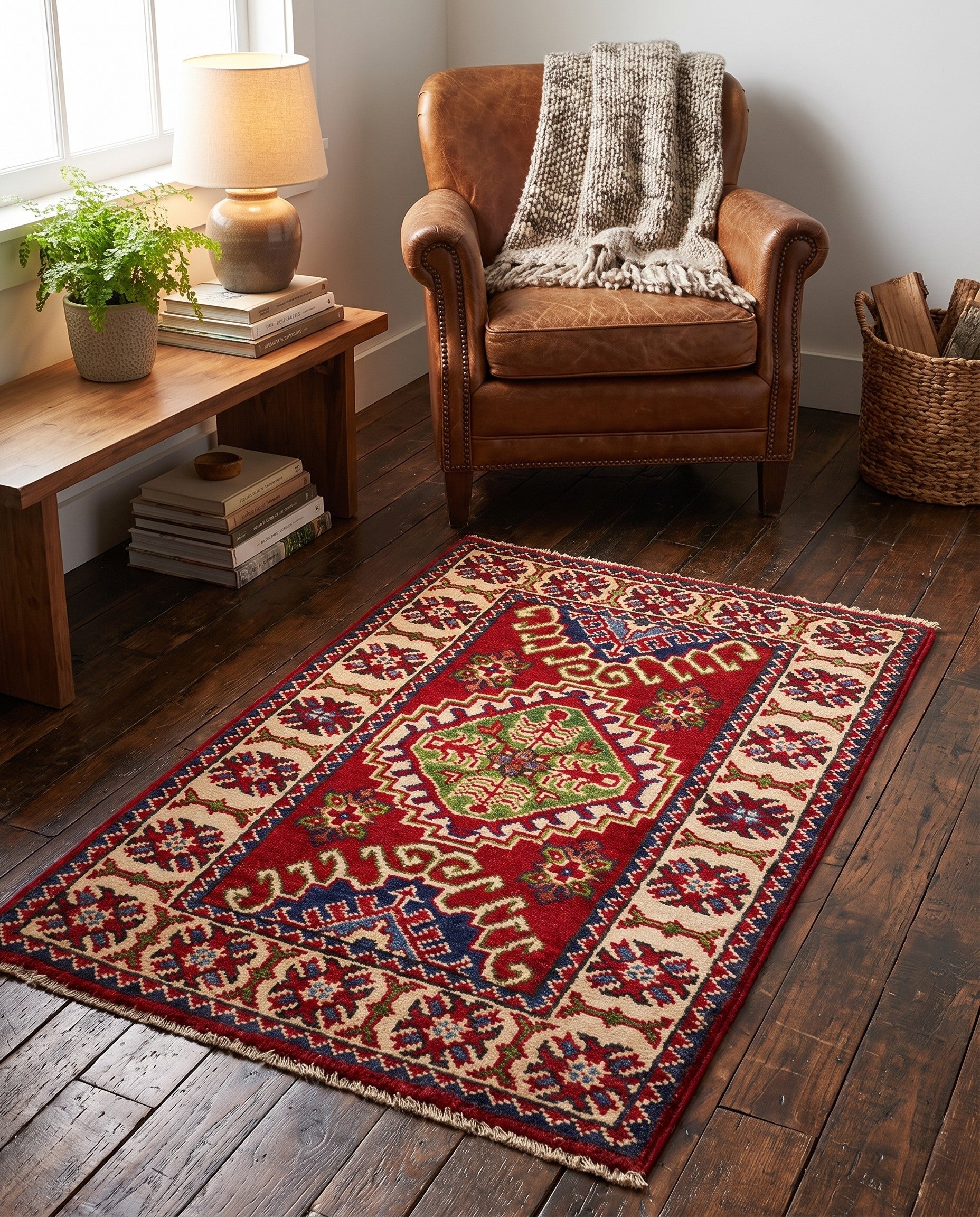 1' 11 x 2' 11 Hand Knotted Kazak Rug