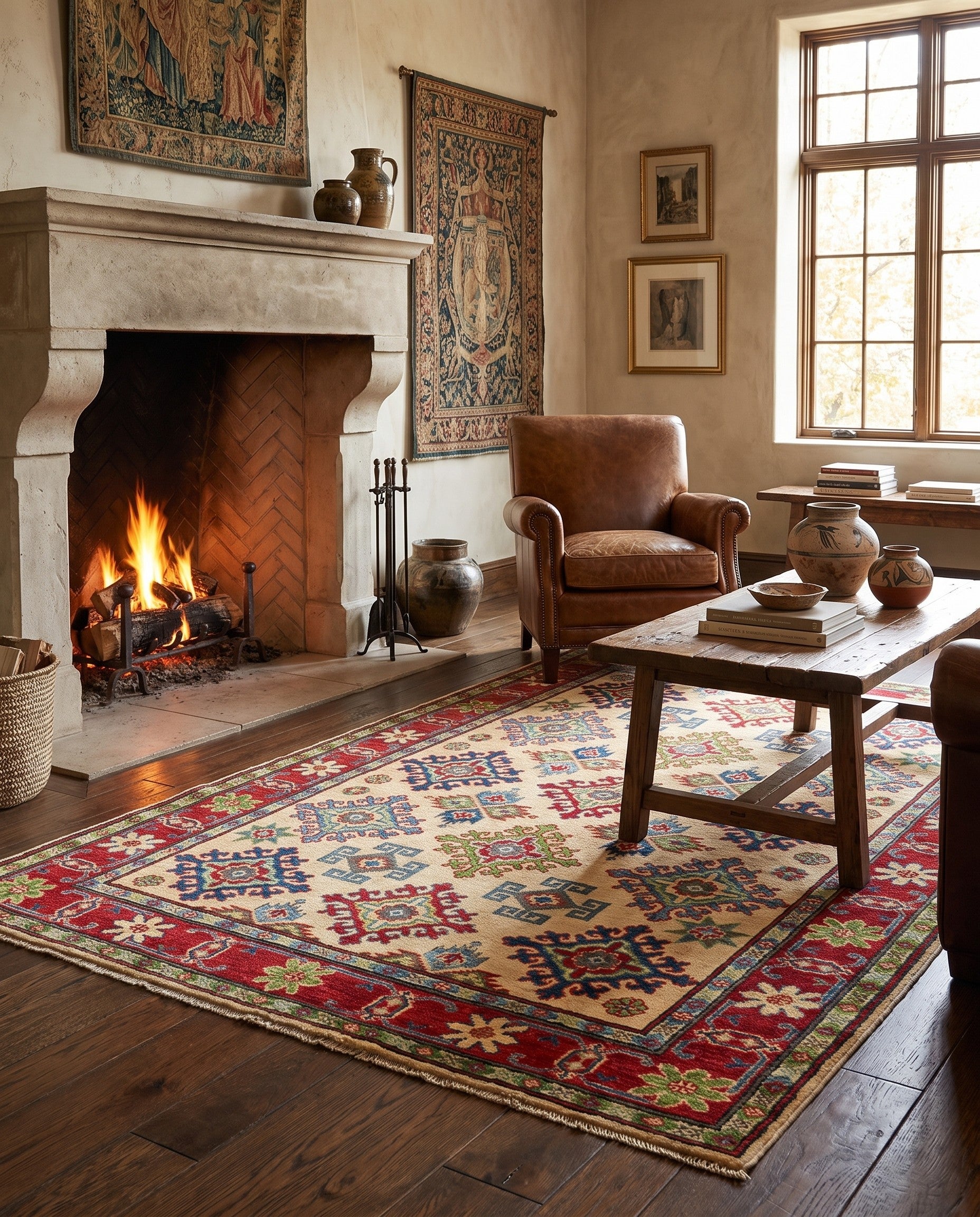 3' 9 x 6' Hand Knotted Kazak Rug