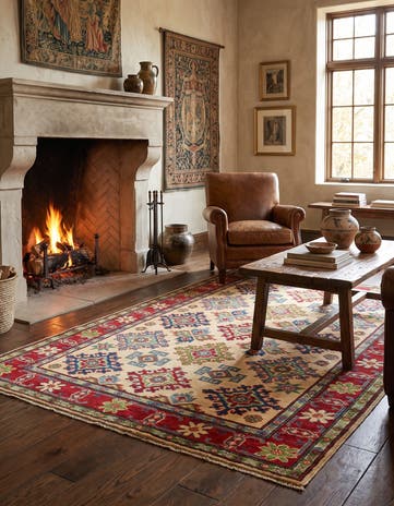 3' 9 x 6' Hand Knotted Kazak Rug