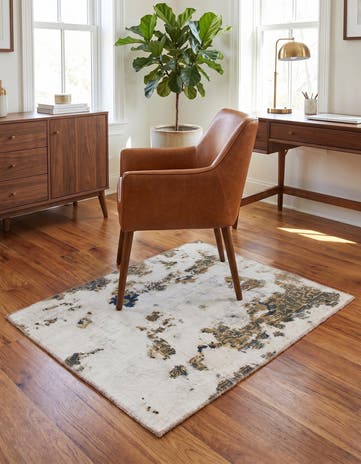 3' x 3' 9 Hand Knotted Ultra Vintage Persian Wool Square Rug