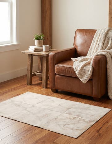 2' 1 x 3' Cowhide Leather Rug