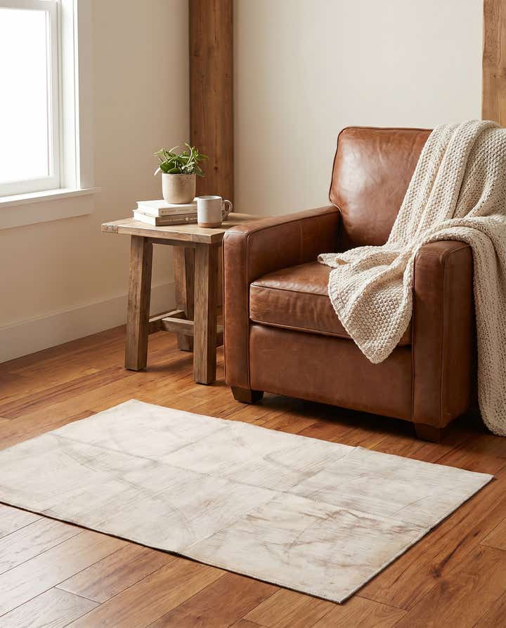 2' 1 x 3' Cowhide Leather Rug