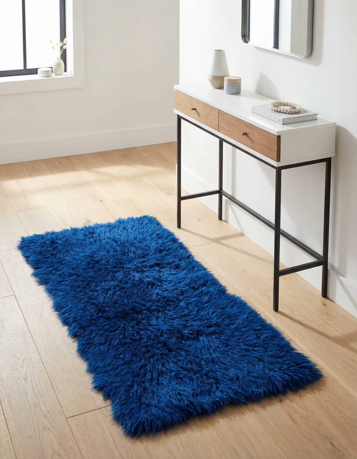 Detail image of 2' 2 x 4' 3 Hand Knotted Moroccan Wool Runner Rug