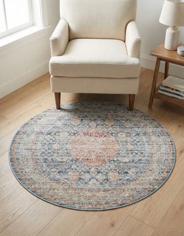 Blue Noble Round Rug