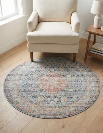Blue Noble Round Rug