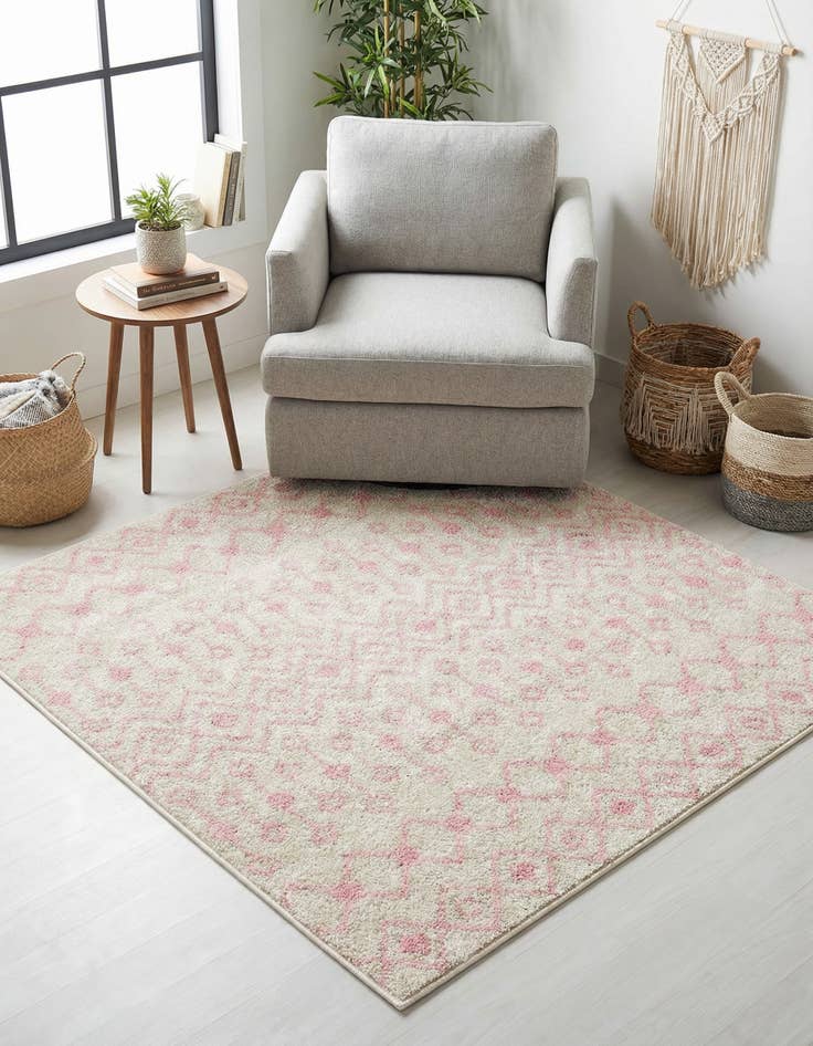 Detail image of 4' x 4' Moroccan Trellis Square Rug