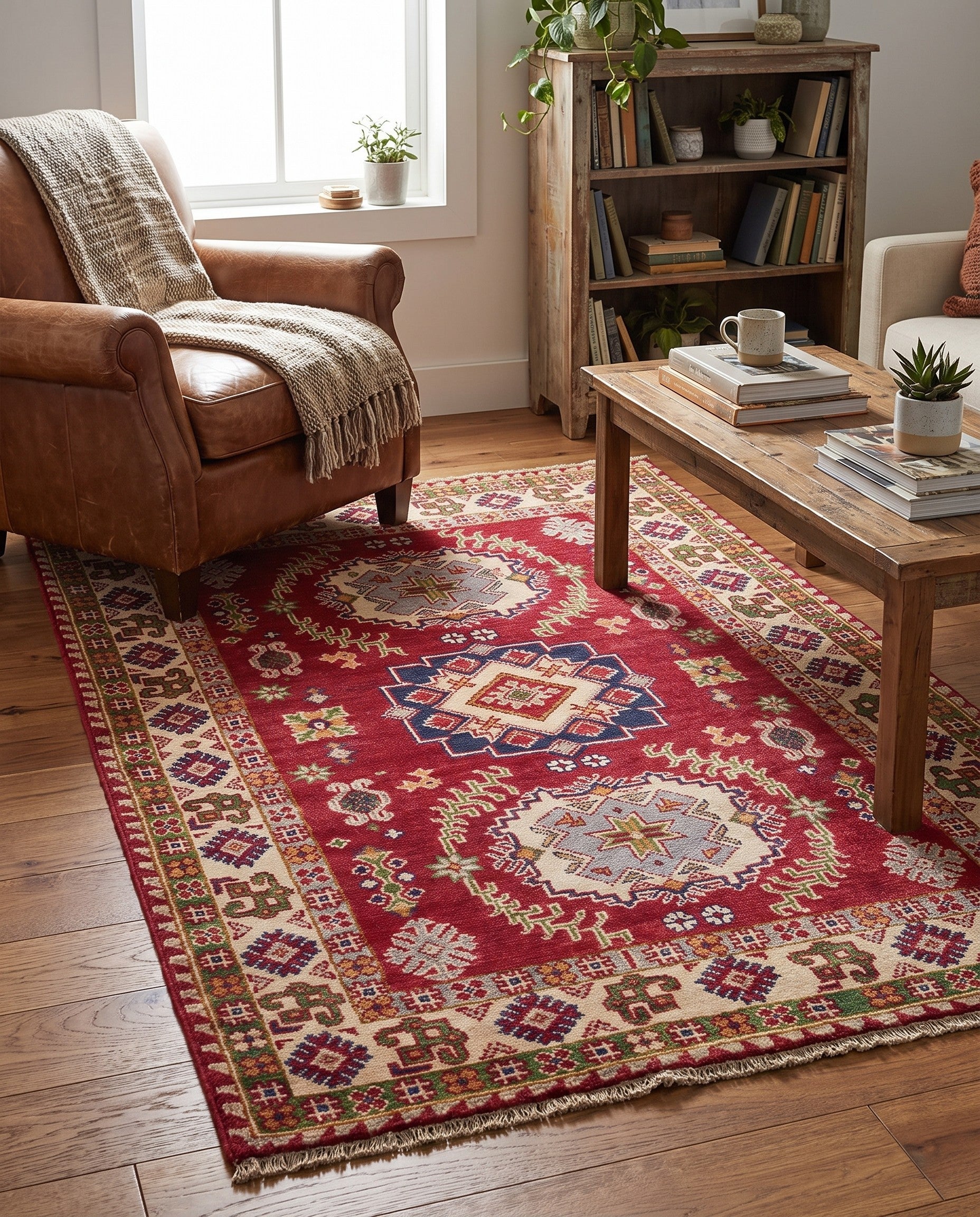 3' 3 x 5' Hand Knotted Kazak Rug