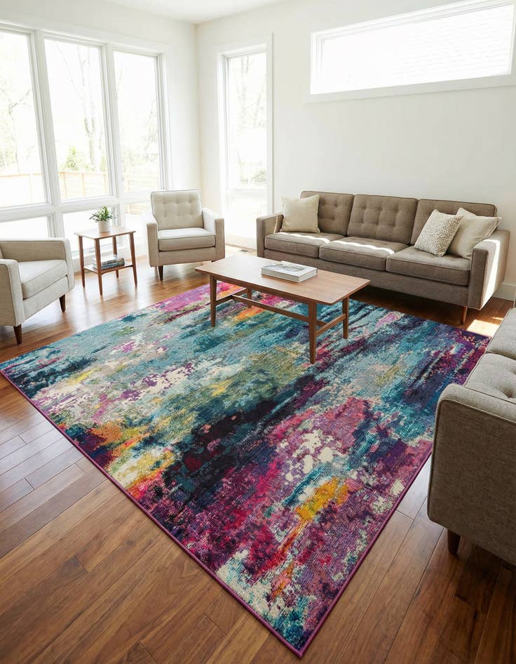 Detail image of 7' 10 x 7' 10 Washable Theia Square Rug